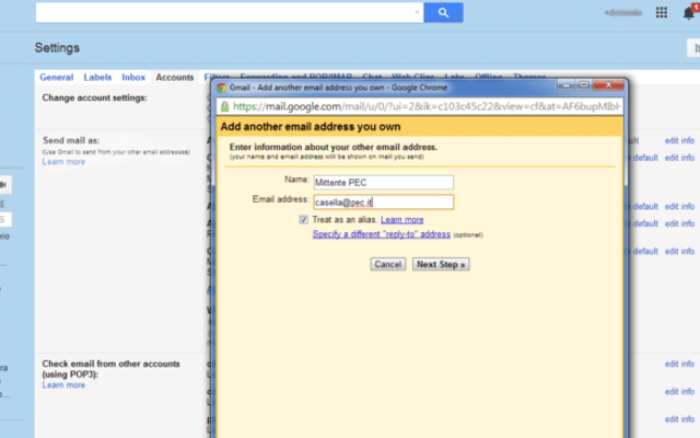 Configurare Pec su Gmail: SMTP