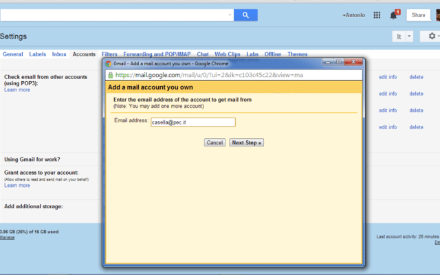 Configurare la casella PEC su Gmail